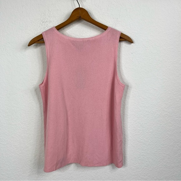 Linda Allard X Ellen Tracy Pink Knit Sweater Shell - Picture 3 of 6